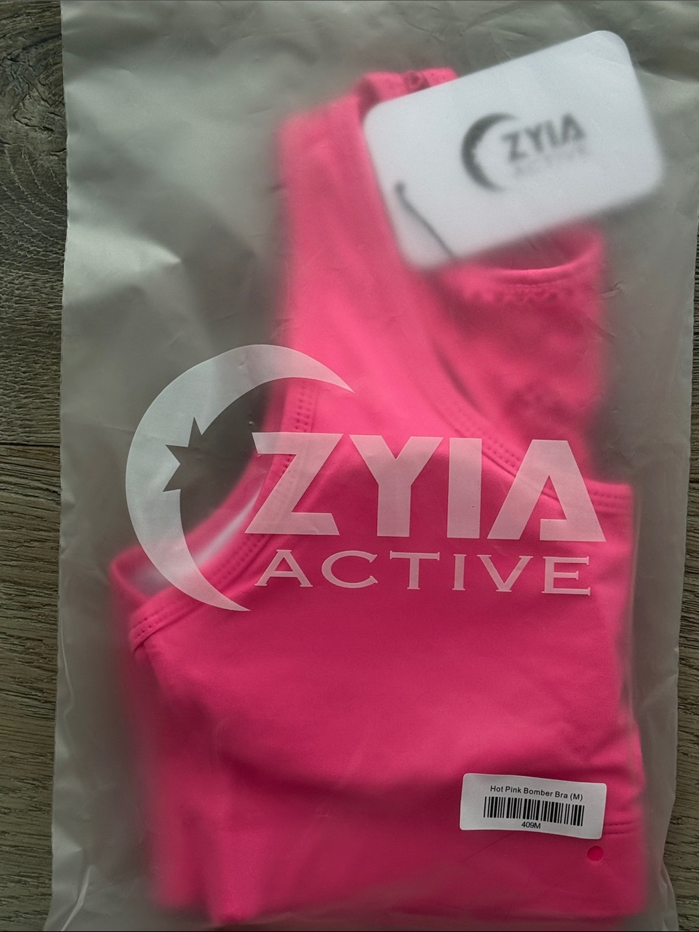 ZYIA Active Hot Pink Bomber Sports Bra Mesh Back Removable Pads Included-Medium - Picture 7 of 7